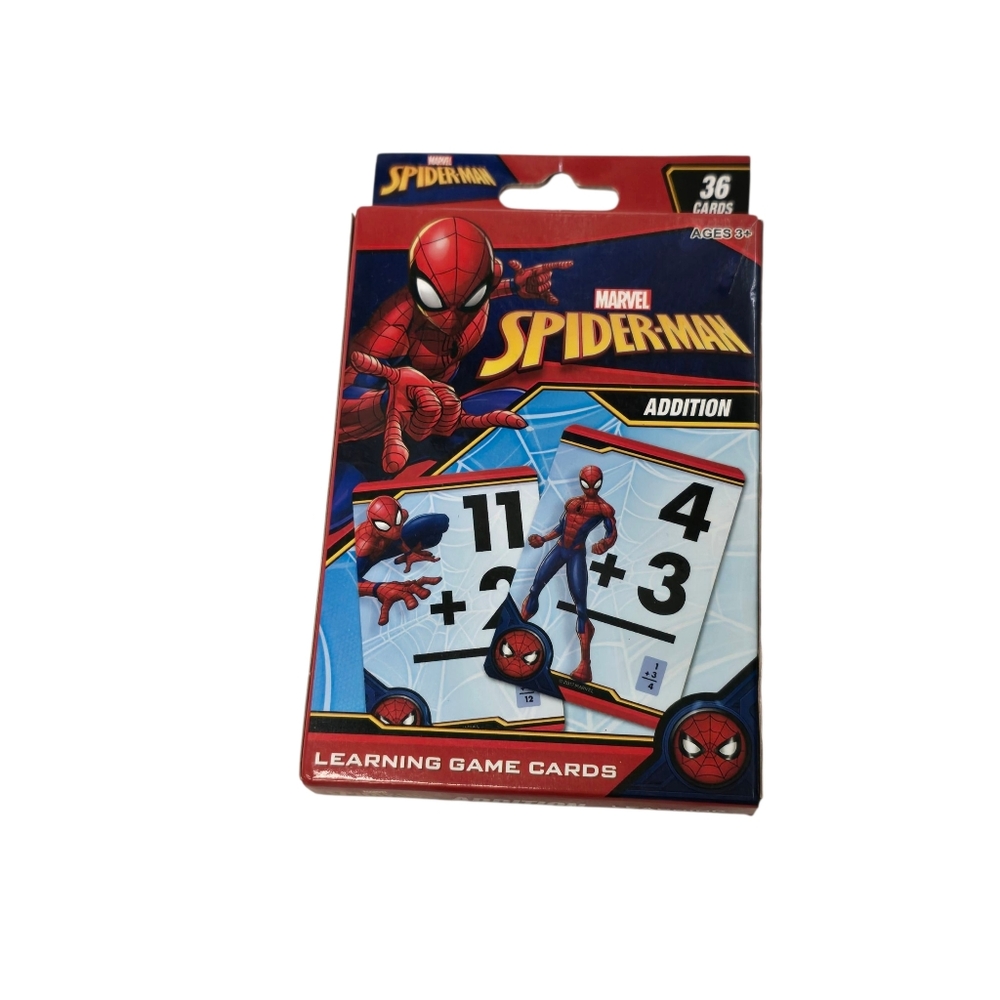 Marvel Spiderman Addition Flash Cards 36 Cards Learning Math Game